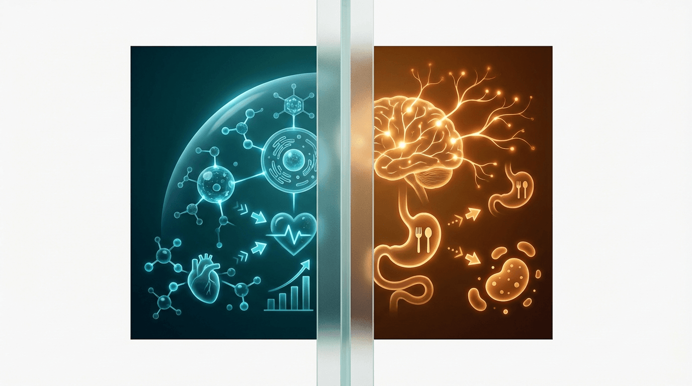 Side-by-side comparison diagram of Hexarelin and GHRP-6 mechanisms of action