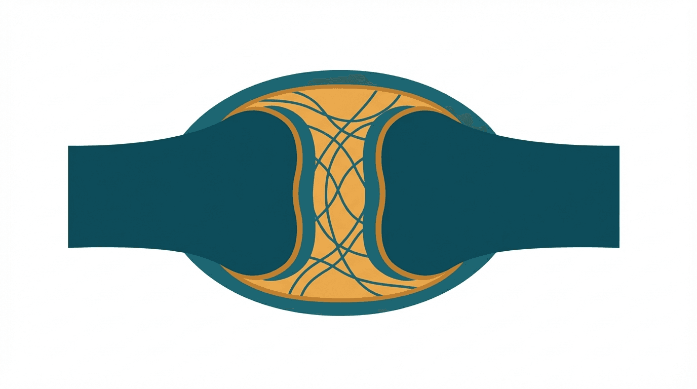 Scientific illustration representing joint health and related peptide mechanisms