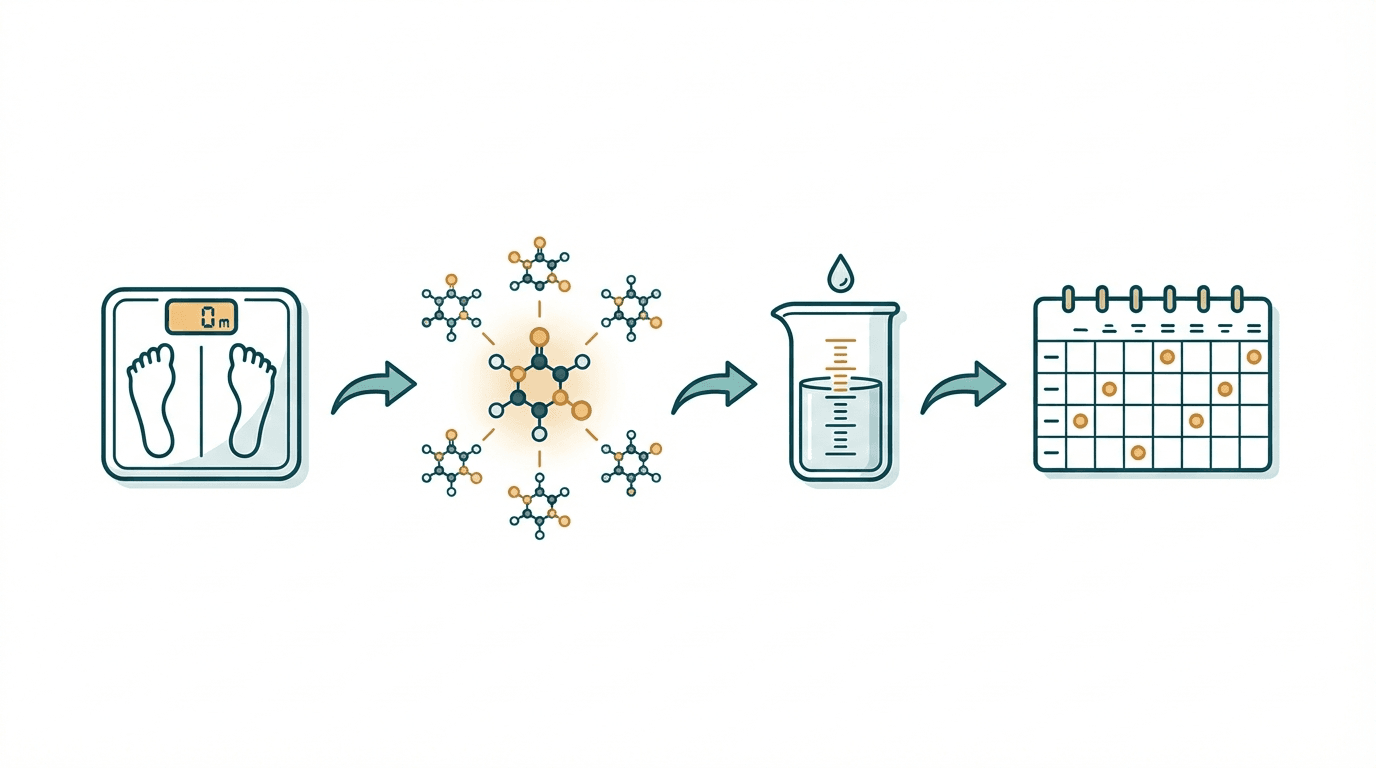 Flow diagram showing how the dosage calculator works