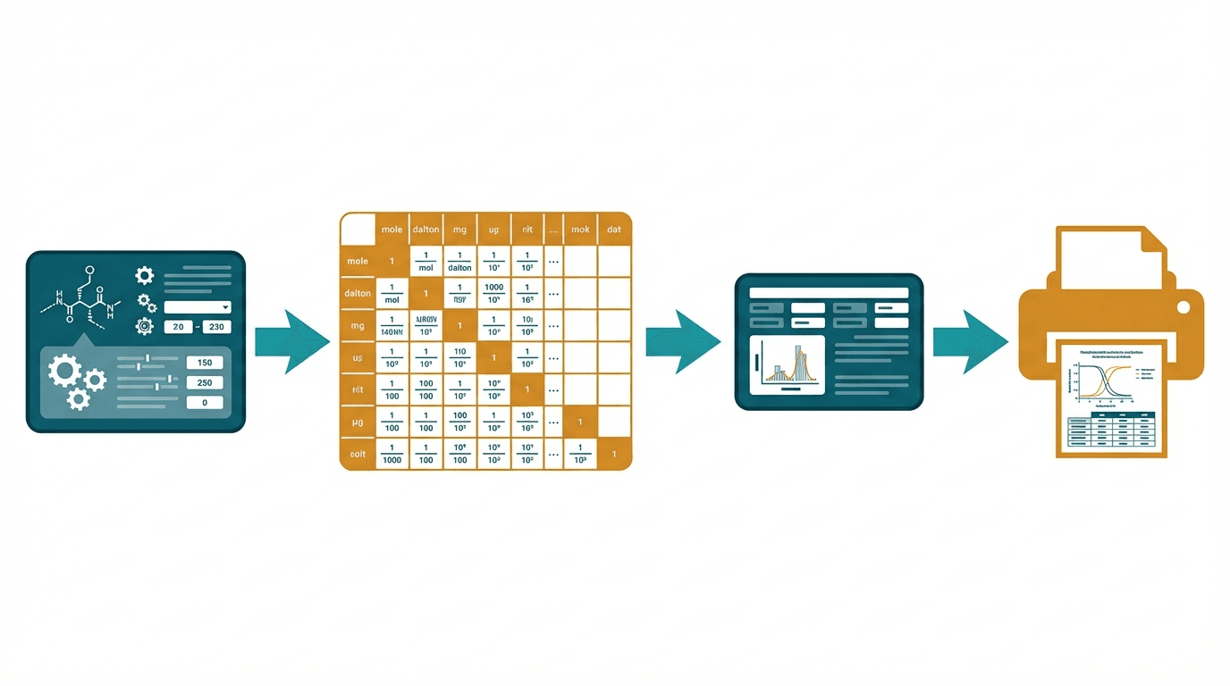 Flow diagram showing how the printable units chart works